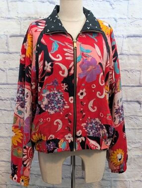 Retro/Vintage Marcia Reversible Jacket w/ Exposed Zipper - Size XL